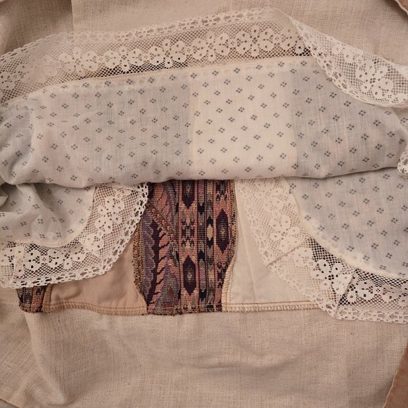 Chessa Davis Vintage 70s Maxi Skirt Velvet Lace Sz XL - Picture 5 of 6